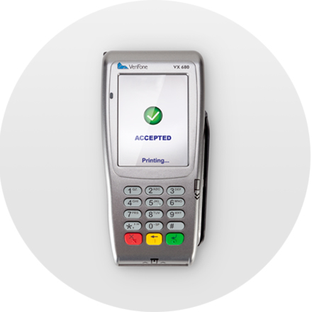 The payment terminal will beep