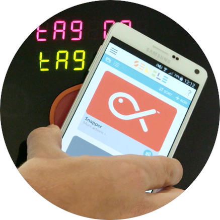 Hold your phone over the reader.