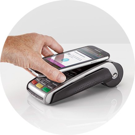 Hold your phone over the payment terminal